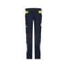 Pantalon de travail stretch multipoches coupe femme Bleu nuit/jaune fluo – Dassy Hong Kong Women