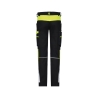 Pantalon de travail stretch multipoches coupe femme Noir/jaune fluo – Dassy Hong Kong Women