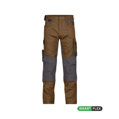Pantalon de travail stretch multipoches coupe ajustée Camel/gris anthracite coupe courte – Dassy Dynax