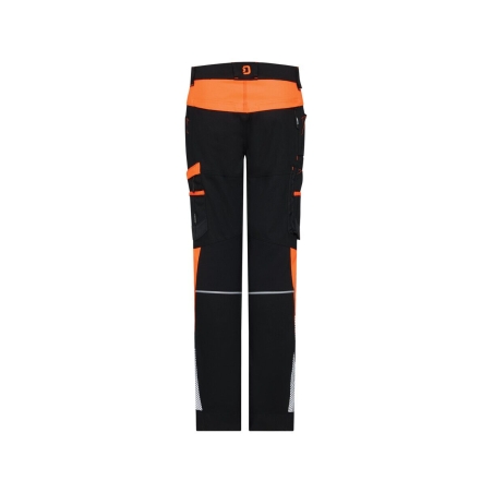 Pantalon de travail stretch 4 voies multipoches ajusté Noir/orange – Dassy Hong Kong Women