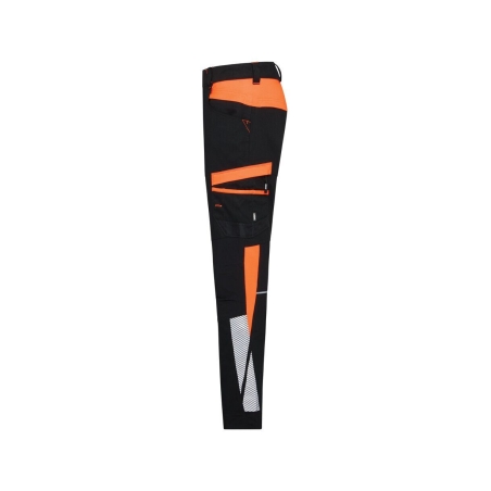 Pantalon de travail stretch 4 voies multipoches ajusté Noir/orange – Dassy Hong Kong Women