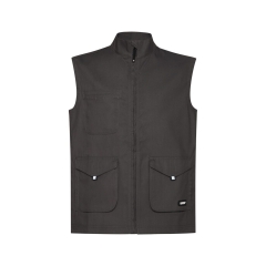 Gilet de travail sans manches stretch multipoches Gris – Dassy Ellis