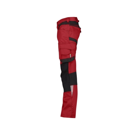 Pantalon de travail stretch multipoches coupe ajustée Rouge/noir coupe courte – Dassy Dynax