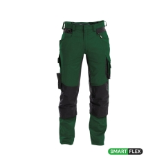 Pantalon de travail stretch multipoches coupe ajustée Vert bouteille/noir coupe courte – Dassy Dynax
