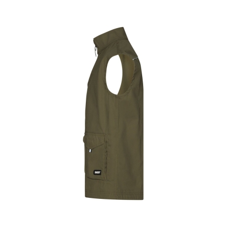 Gilet de travail sans manches stretch multipoches Kaki – Dassy Ellis