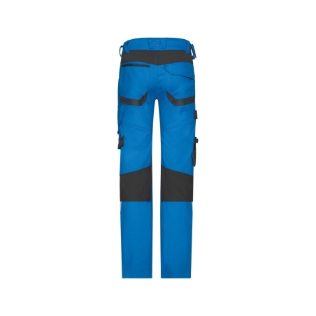 Pantalon de travail stretch 4 voies multipoches genoux Cordura Bleu/gris coupe longue – Dassy Dynax Next