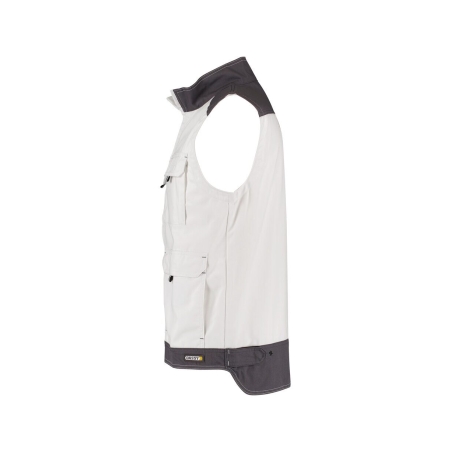 Gilet de travail été bicolore multipoches Blanc/gris ciment – Dassy Faro
