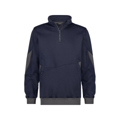 Sweat-shirt de travail coudes renforcés Cordura fermeture zippée Marine/gris – Dassy Hyrax Next