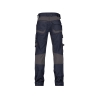 Pantalon de travail stretch 4 voies multipoches genoux Cordura Marine/gris coupe longue – Dassy Dynax Next