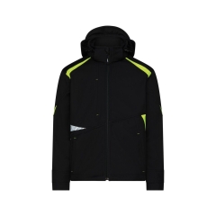 Veste softshell stretch imperméable coudes renforcés Cordura Noir/jaune fluo – Dassy Kalama
