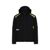 Veste softshell stretch imperméable coudes renforcés Cordura Noir/jaune fluo – Dassy Kalama