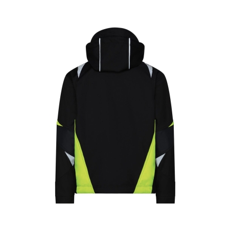 Veste softshell stretch imperméable coudes renforcés Cordura Noir/jaune fluo – Dassy Kalama