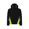 Veste softshell stretch imperméable coudes renforcés Cordura Noir/jaune fluo – Dassy Kalama