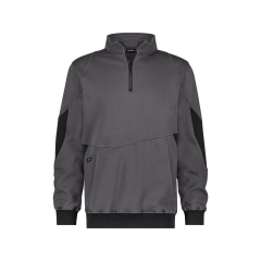 Sweat-shirt de travail coudes renforcés Cordura fermeture zippée Gris/noir – Dassy Hyrax Next