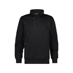 Sweat-shirt de travail coudes renforcés Cordura fermeture zippée Noir – Dassy Hyrax Next