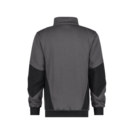 Sweat-shirt de travail coudes renforcés Cordura fermeture zippée Gris/noir – Dassy Hyrax Next