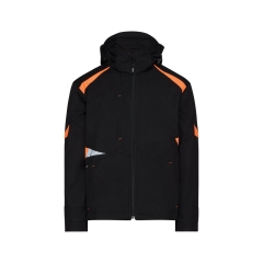 Veste softshell stretch imperméable coudes renforcés Cordura Noir/orange – Dassy Kalama