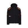 Veste softshell stretch imperméable coudes renforcés Cordura Noir/orange – Dassy Kalama