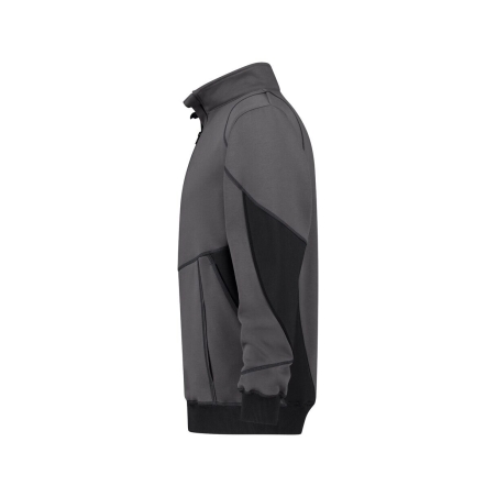 Sweat-shirt de travail coudes renforcés Cordura fermeture zippée Gris/noir – Dassy Hyrax Next
