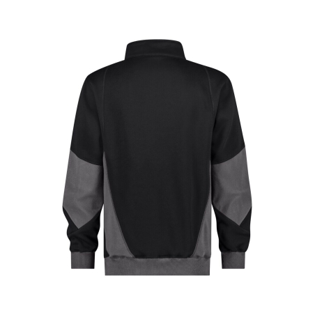 Sweat-shirt de travail coudes renforcés Cordura fermeture zippée Noir/gris – Dassy Hyrax Next