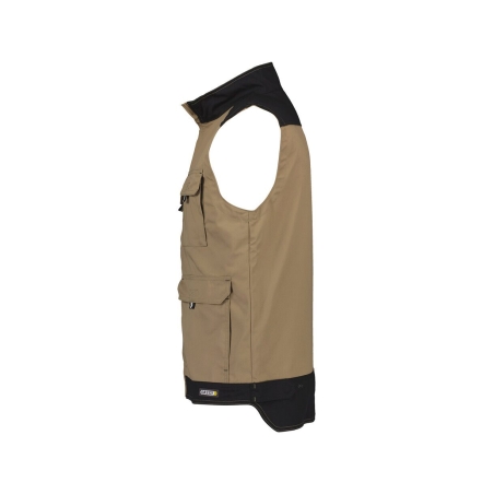 Gilet de travail été bicolore multipoches Beige/noir – Dassy Faro