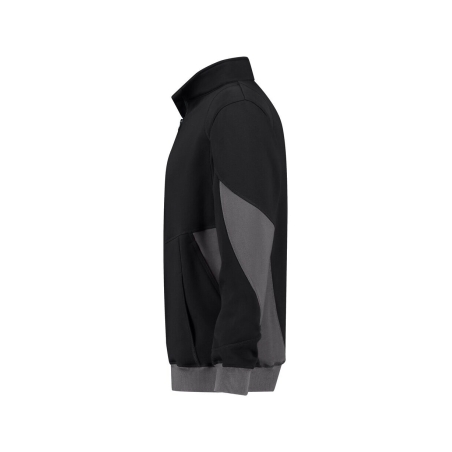 Sweat-shirt de travail coudes renforcés Cordura fermeture zippée Noir/gris – Dassy Hyrax Next