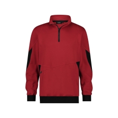 Sweat-shirt de travail coudes renforcés Cordura fermeture zippée Rouge/noir – Dassy Hyrax Next