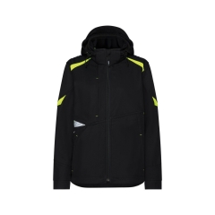 Veste softshell stretch imperméable coudes renforcés Cordura Noir/jaune fluo – Dassy Kalama Women