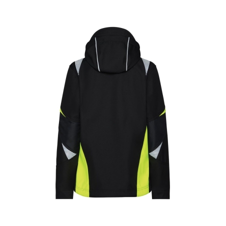 Veste softshell stretch imperméable coudes renforcés Cordura Noir/jaune fluo – Dassy Kalama Women