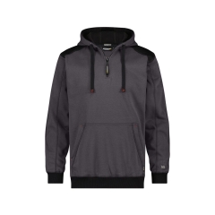 Sweat-shirt à capuche canvas coudes renforcés Cordura Gris anthracite/noir – Dassy Indy
