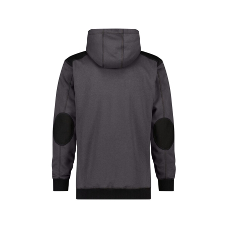 Sweat-shirt à capuche canvas coudes renforcés Cordura Gris anthracite/noir – Dassy Indy