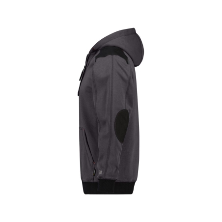 Sweat-shirt à capuche canvas coudes renforcés Cordura Gris anthracite/noir – Dassy Indy