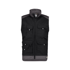 Gilet de travail été bicolore multipoches Noir/gris ciment – Dassy Faro