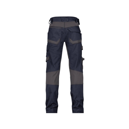 Pantalon de travail stretch 4 voies multipoches genoux Cordura Marine/gris coupe courte – Dassy Dynax Next