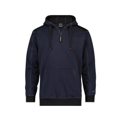 Sweat-shirt à capuche canvas coudes renforcés Cordura Bleu nuit/noir – Dassy Indy