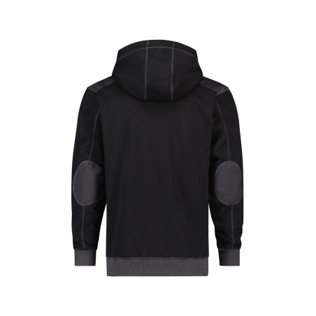 Sweat-shirt à capuche canvas coudes renforcés Cordura Noir/gris anthracite – Dassy Indy