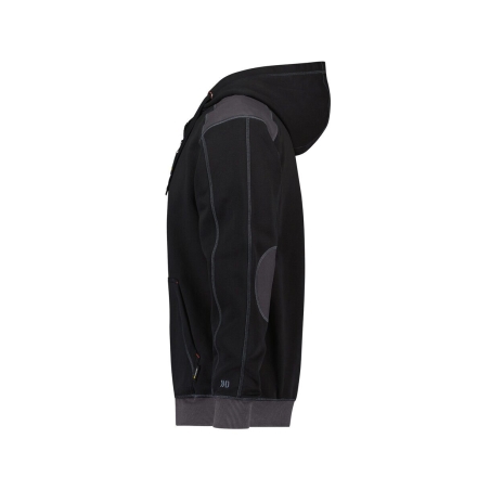 Sweat-shirt à capuche canvas coudes renforcés Cordura Noir/gris anthracite – Dassy Indy