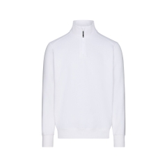 Sweat-shirt de travail zippé coton recyclé broderie Blanc – Dassy FORM