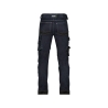 Jean de travail stretch slim fit avec poches genoux Cordura Bleu jeans/noir coupe longue – Dassy Kyoto KYO+