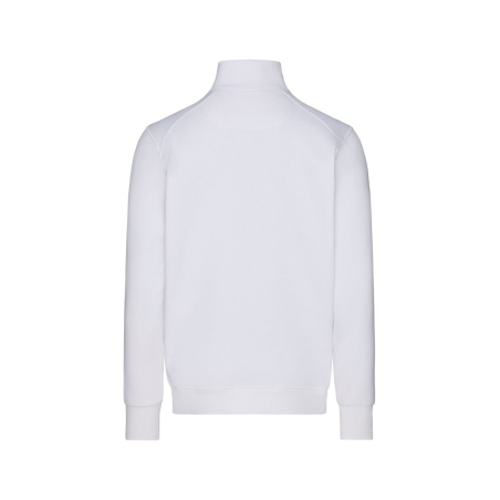 Sweat-shirt de travail zippé coton recyclé broderie Blanc – Dassy FORM