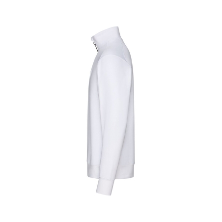 Sweat-shirt de travail zippé coton recyclé broderie Blanc – Dassy FORM