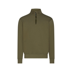 Sweat-shirt de travail zippé coton recyclé broderie Kaki – Dassy FORM