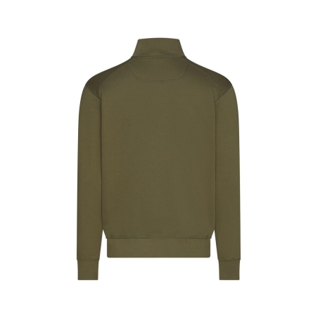 Sweat-shirt de travail zippé coton recyclé broderie Kaki – Dassy FORM