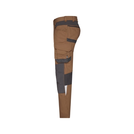 Pantalon de travail stretch 4 voies multipoches genoux Cordura Camel/gris – Dassy Dynax Next