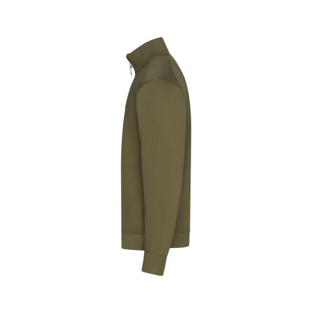 Sweat-shirt de travail zippé coton recyclé broderie Kaki – Dassy FORM