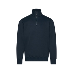 Sweat-shirt de travail zippé coton recyclé broderie Marine – Dassy FORM