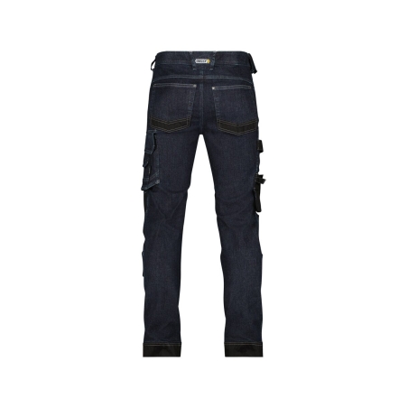 Jean de travail stretch slim fit avec poches genoux Cordura Bleu jeans/noir – Dassy Kyoto KYO93