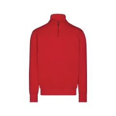 Sweat-shirt de travail zippé coton recyclé broderie Rouge – Dassy FORM