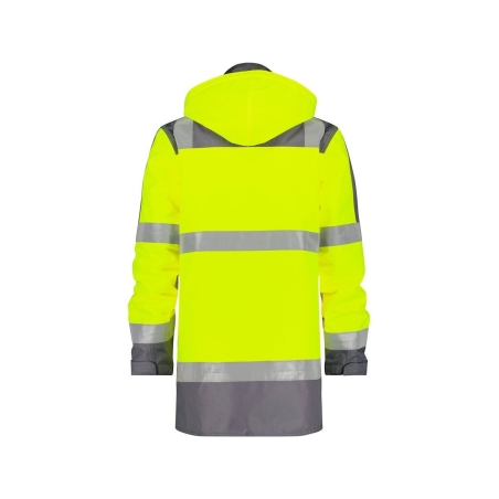 Parka haute visibilité imperméable classe 3 EN ISO 20471 Jaune fluo/gris ciment – Dassy Limasol