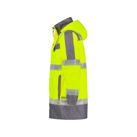Parka haute visibilité imperméable classe 3 EN ISO 20471 Jaune fluo/gris ciment – Dassy Limasol